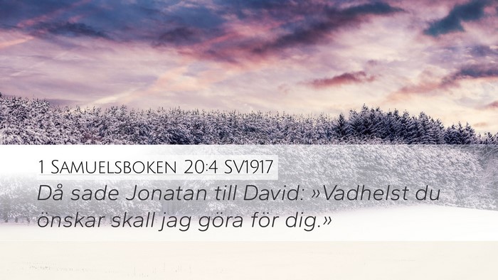 1 Samuelsboken 20:4 SV1917 Desktop Wallpaper - Då sade Jonatan till David: »Vadhelst du - Desktop Bible Verse Wallpaper