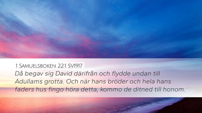 1 Samuelsboken 22:1 SV1917 Bible Verse Image