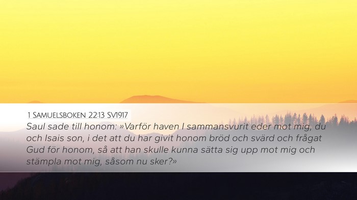 1 Samuelsboken 22:13 SV1917 Bible Verse Image