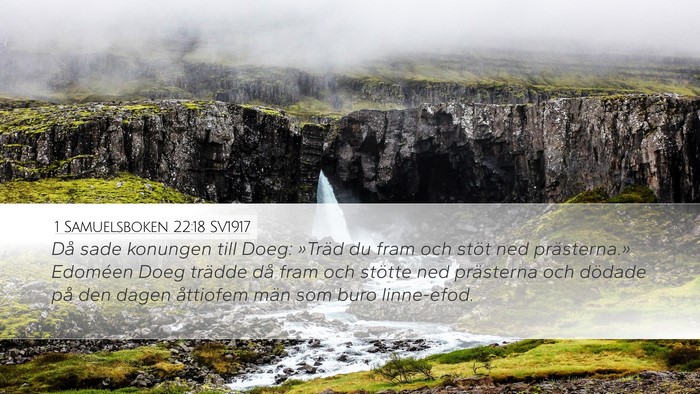 1 Samuelsboken 22:18 SV1917 Bible Verse Image