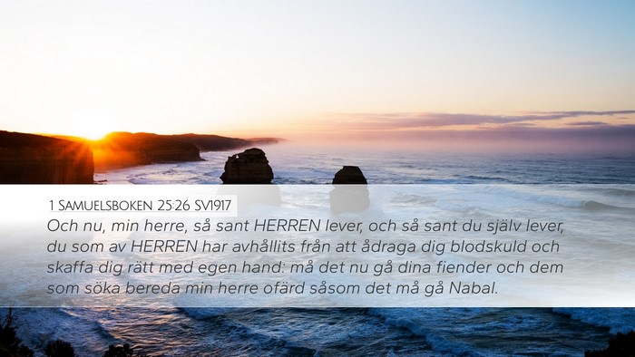 1 Samuelsboken 25:26 SV1917 Bible Verse Image