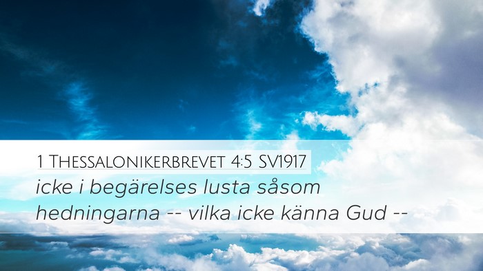 1 Thessalonikerbrevet 4:5 SV1917 Desktop Wallpaper - icke i begärelses lusta såsom hedningarna -- - Desktop Bible Verse Wallpaper