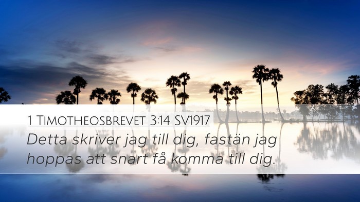 1 Timotheosbrevet 3:14 SV1917 Desktop Wallpaper - Detta skriver jag till dig, fastän jag hoppas - Desktop Bible Verse Wallpaper