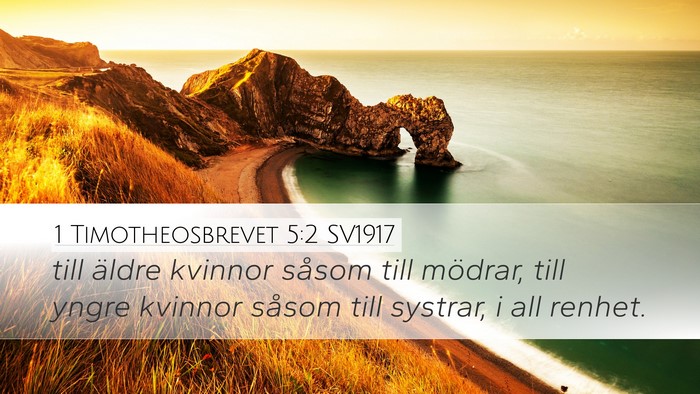 1 Timotheosbrevet 5:2 SV1917 Bible Verse Image