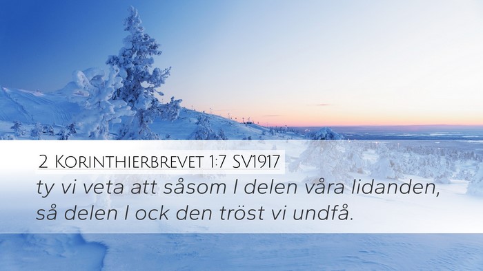2 Korinthierbrevet 1:7 SV1917 Desktop Wallpaper - ty vi veta att såsom I delen våra lidanden, så - Desktop Bible Verse Wallpaper