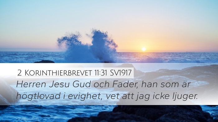 2 Korinthierbrevet 11:31 SV1917 Bible Verse Image