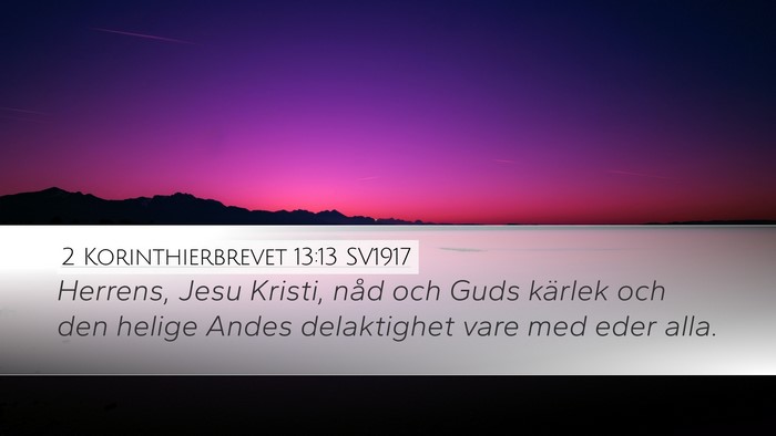 2 Korinthierbrevet 13:13 SV1917 Bible Verse Image