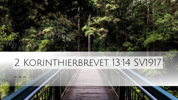 2 Korinthierbrevet 13:14 SV1917 Bible Verse Image