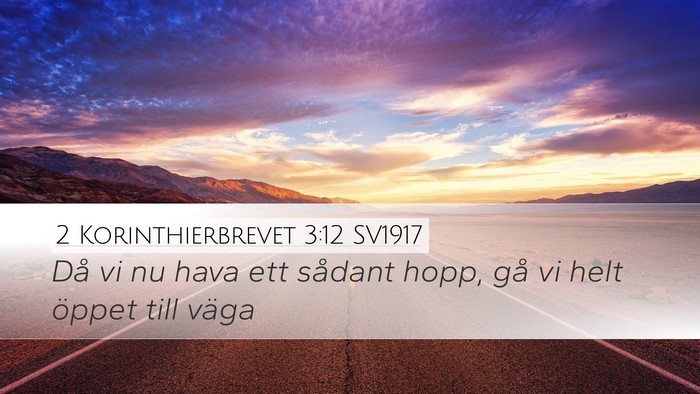 2 Korinthierbrevet 3:12 SV1917 Bible Verse Image