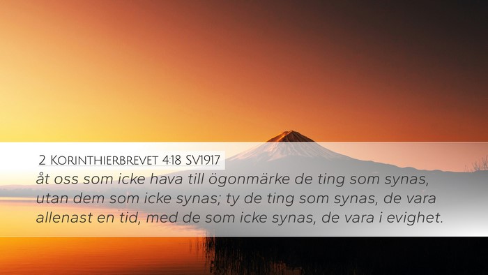 2 Korinthierbrevet 4:18 SV1917 Bible Verse Image