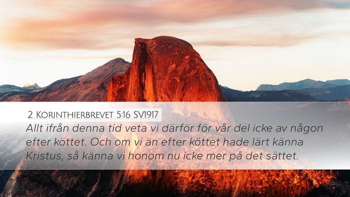 2 Korinthierbrevet 5:16 SV1917 Bible Verse Image