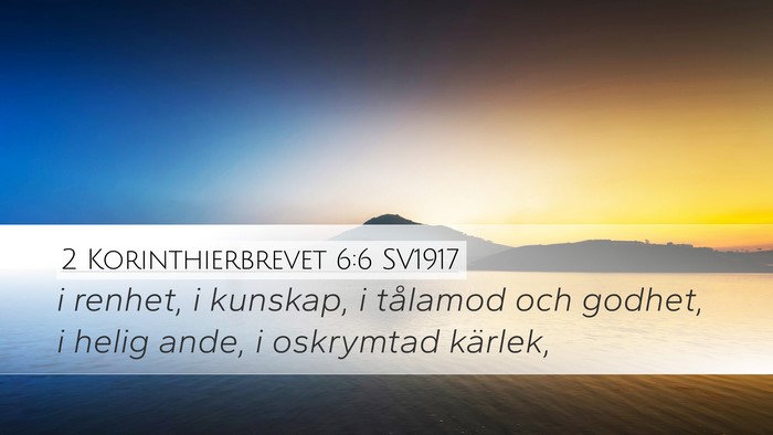 2 Korinthierbrevet 6:6 SV1917 Bible Verse Image