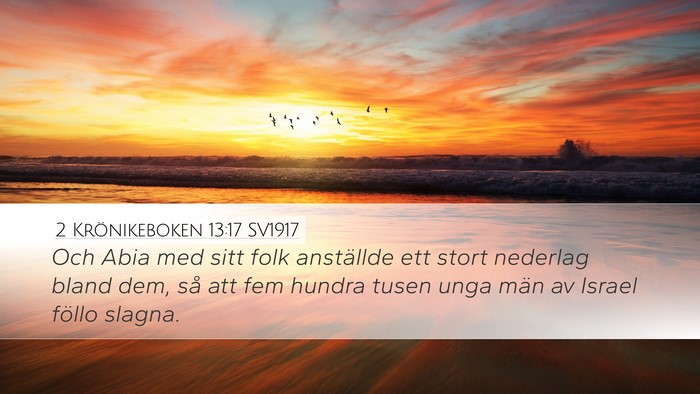 2 Krönikeboken 13:17 SV1917 Bible Verse Image