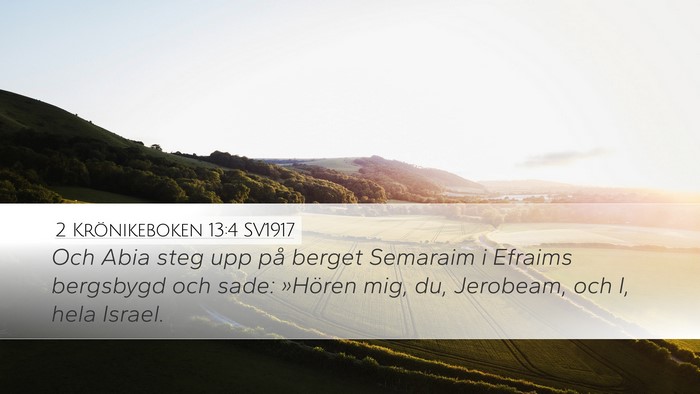 2 Krönikeboken 13:4 SV1917 Bible Verse Image