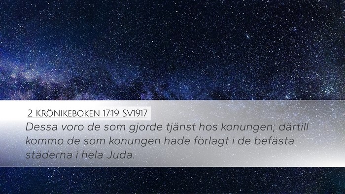 2 Krönikeboken 17:19 SV1917 Bible Verse Image