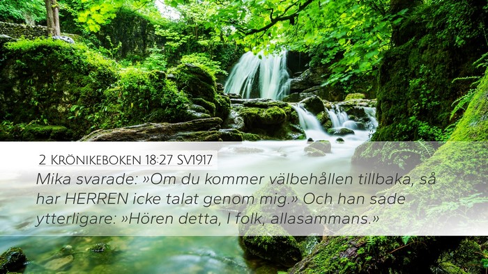 2 Krönikeboken 18:27 SV1917 Bible Verse Image