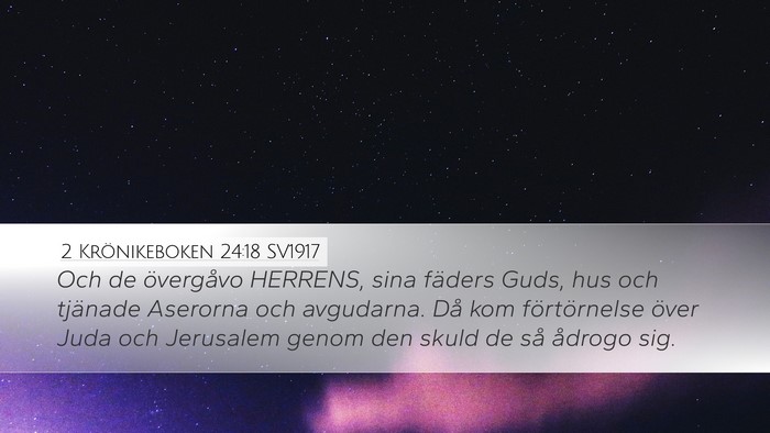 2 Krönikeboken 24:18 SV1917 Bible Verse Image