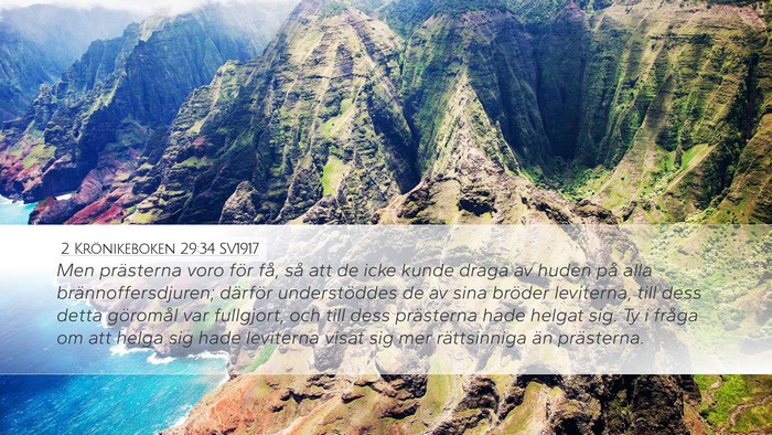 2 Krönikeboken 29:34 SV1917 Bible Verse Image