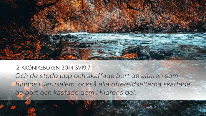 2 Krönikeboken 30:14 SV1917 Bible Verse Image