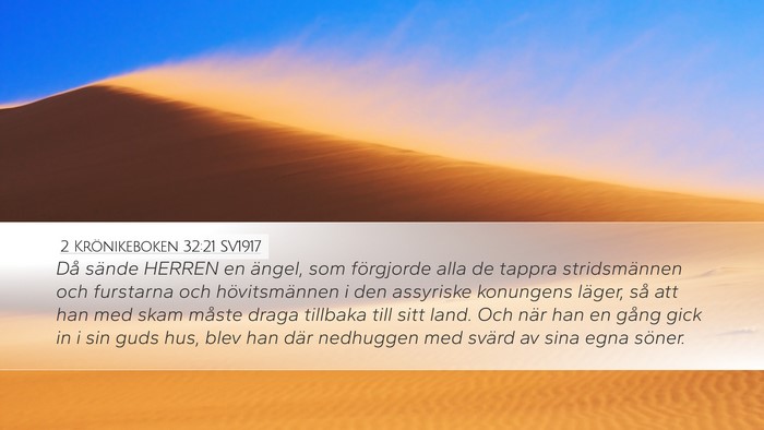 2 Krönikeboken 32:21 SV1917 Bible Verse Image