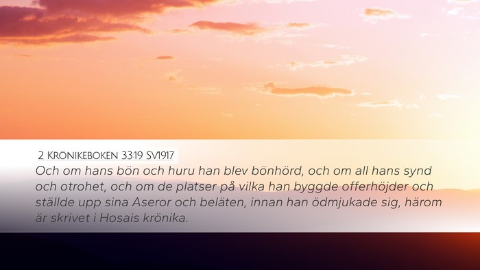 2 Krönikeboken 33:19 SV1917 Bible Verse Image