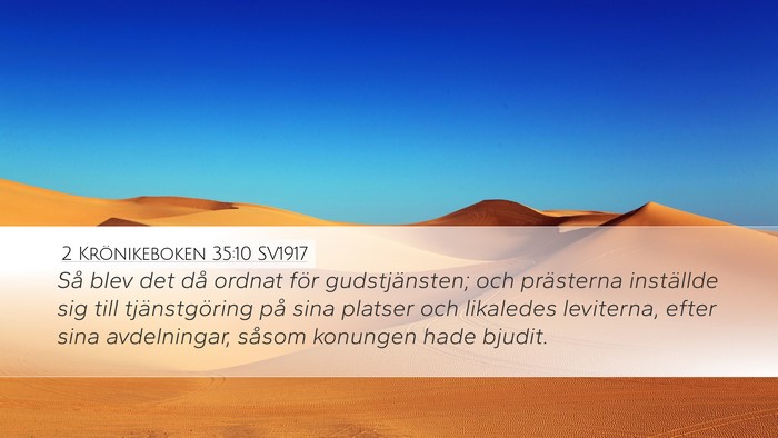 2 Krönikeboken 35:10 SV1917 Bible Verse Image