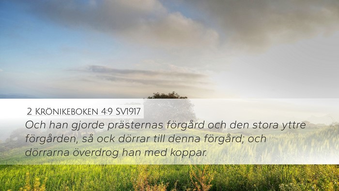 2 Krönikeboken 4:9 SV1917 Bible Verse Image