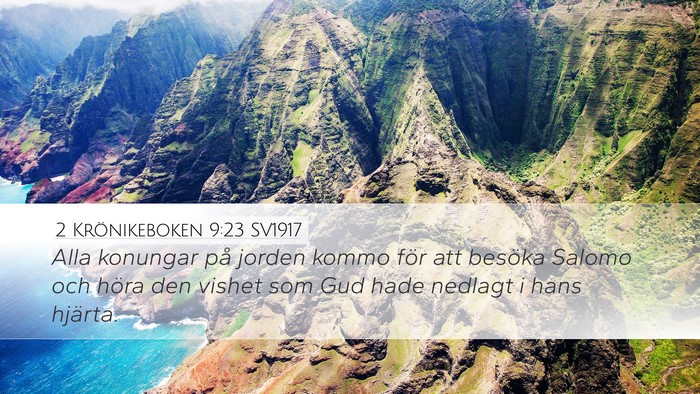 2 Krönikeboken 9:23 SV1917 Bible Verse Image