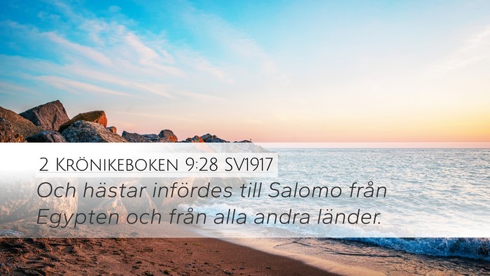 2 Krönikeboken 9:28 SV1917 Bible Verse Image