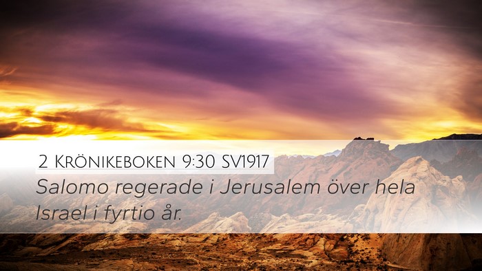 2 Krönikeboken 9:30 SV1917 Bible Verse Image
