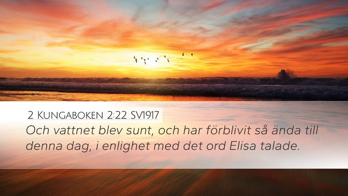 2 Kungaboken 2:22 SV1917 Desktop Wallpaper - Och vattnet blev sunt, och har förblivit så - Desktop Bible Verse Wallpaper