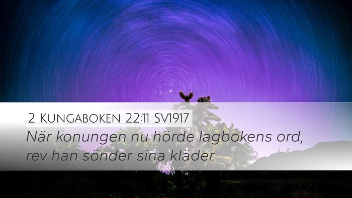 2 Kungaboken 22:11 SV1917 Desktop Wallpaper - När konungen nu hörde lagbokens ord, rev han - Desktop Bible Verse Wallpaper