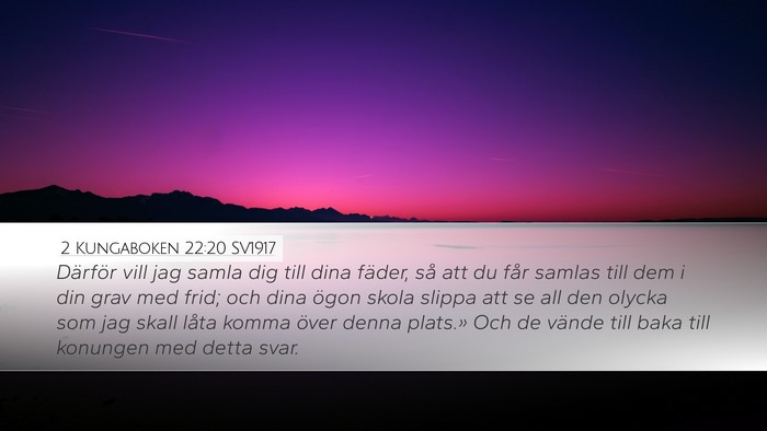 2 Kungaboken 22:20 SV1917 Bible Verse Image