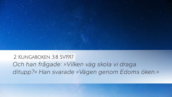 2 Kungaboken 3:8 SV1917 Desktop Wallpaper - Och han frågade: »Vilken väg skola vi draga - Desktop Bible Verse Wallpaper