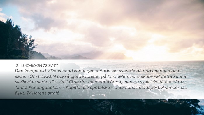 2 Kungaboken 7:2 SV1917 Bible Verse Image