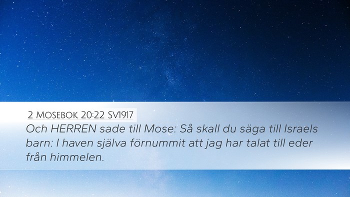 2 Mosebok 20:22 SV1917 Bible Verse Image