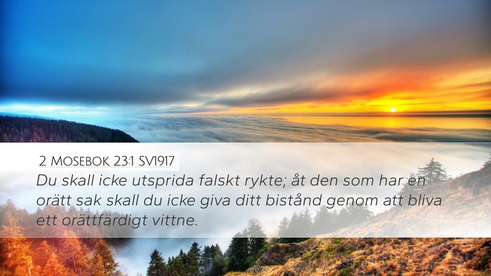 2 Mosebok 23:1 SV1917 Bible Verse Image