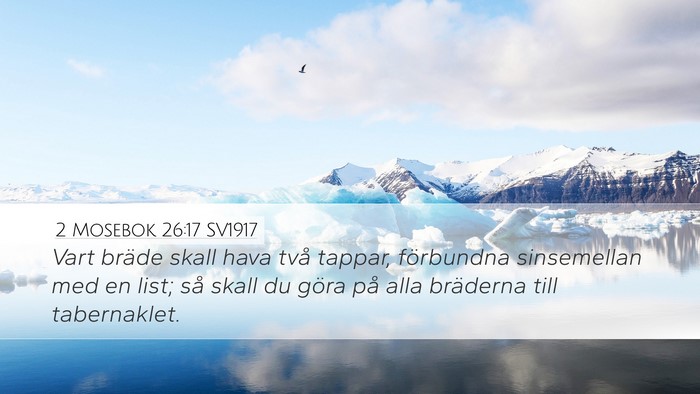 2 Mosebok 26:17 SV1917 Desktop Wallpaper - Vart bräde skall hava två tappar, förbundna - Desktop Bible Verse Wallpaper