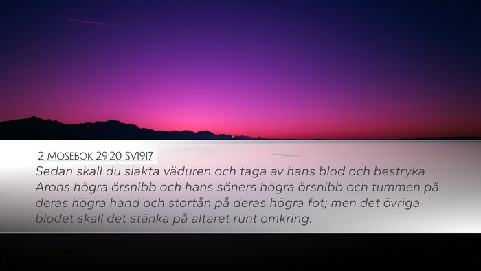 2 Mosebok 29:20 SV1917 Bible Verse Image