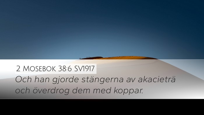 2 Mosebok 38:6 SV1917 Desktop Wallpaper - Och han gjorde stängerna av akacieträ och - Desktop Bible Verse Wallpaper