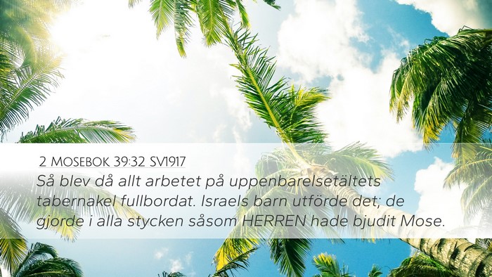 2 Mosebok 39:32 SV1917 Bible Verse Image