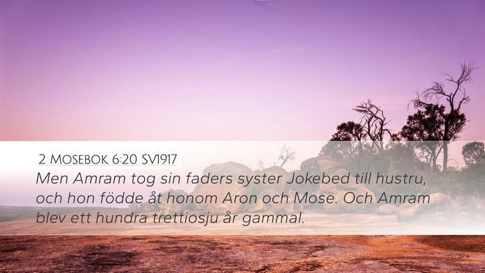 2 Mosebok 6:20 SV1917 Bible Verse Image