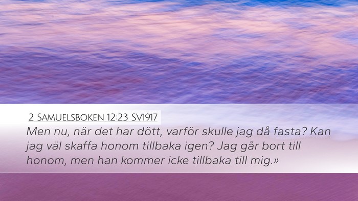 2 Samuelsboken 12:23 SV1917 Bible Verse Image