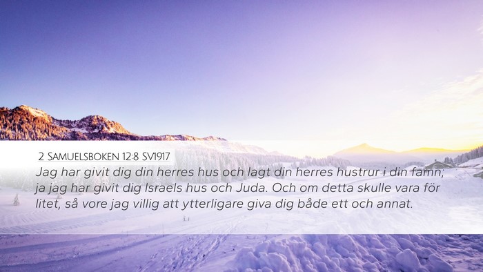 2 Samuelsboken 12:8 SV1917 Bible Verse Image