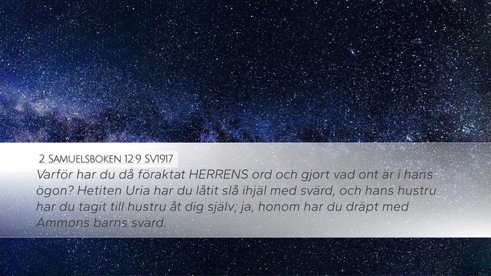 2 Samuelsboken 12:9 SV1917 Bible Verse Image