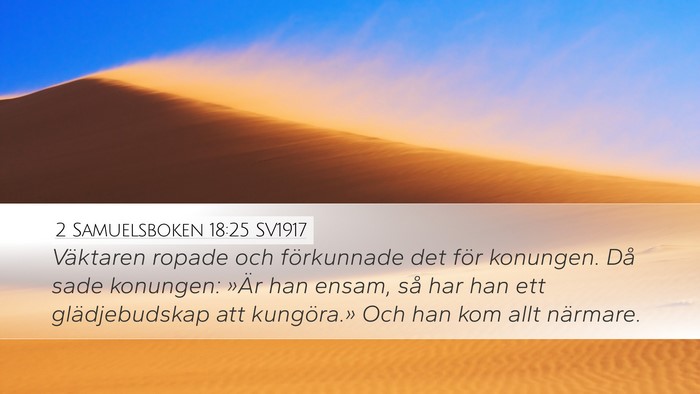 2 Samuelsboken 18:25 SV1917 Desktop Wallpaper - Väktaren ropade och förkunnade det för - Desktop Bible Verse Wallpaper