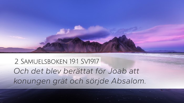 2 Samuelsboken 19:1 SV1917 Desktop Wallpaper - Och det blev berättat för Joab att konungen - Desktop Bible Verse Wallpaper