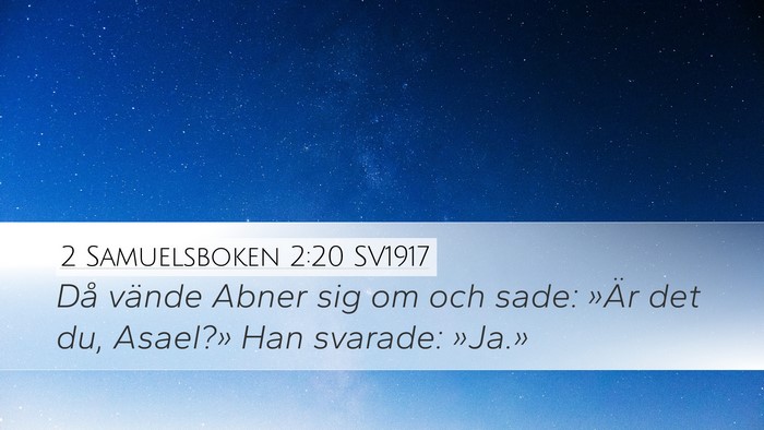 2 Samuelsboken 2:20 SV1917 Desktop Wallpaper - Då vände Abner sig om och sade: »Är det du, - Desktop Bible Verse Wallpaper