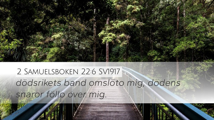 2 Samuelsboken 22:6 SV1917 Desktop Wallpaper - dödsrikets band omslöto mig, dödens snaror - Desktop Bible Verse Wallpaper