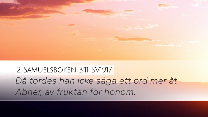 2 Samuelsboken 3:11 SV1917 Desktop Wallpaper - Då tordes han icke säga ett ord mer åt Abner, - Desktop Bible Verse Wallpaper